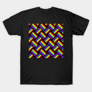 Rainbow Rought Stripes Thatched T-Shirt